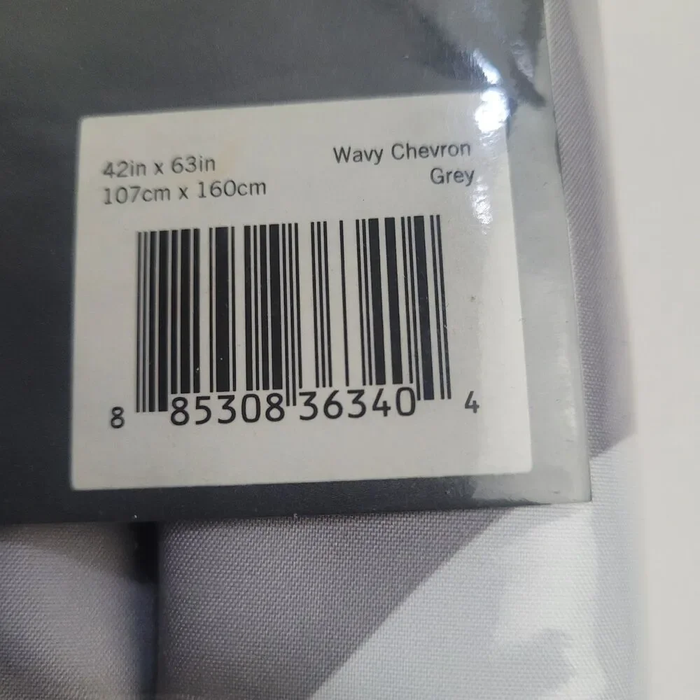 NEW Eclipse 'Wavy Chevron Grey' Blackout Thermal Curtain Panel 42x63in #CT5